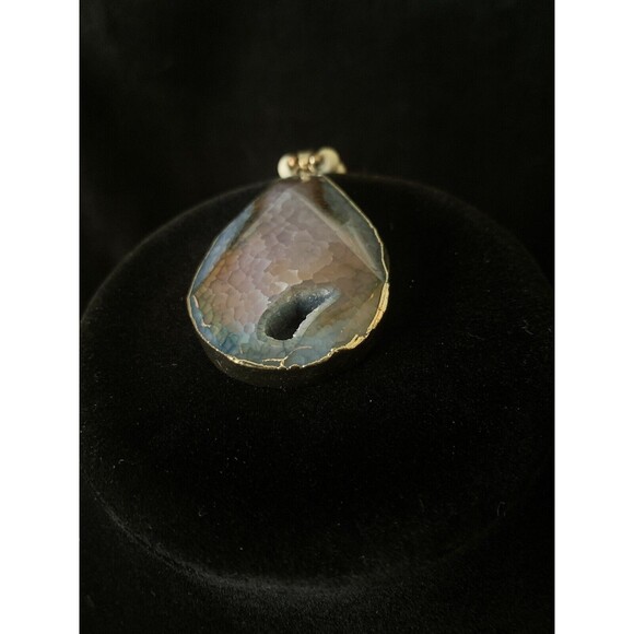 Veronese Signed Geode Beaded Pendant Necklace Beautiful - Picture 12 of 16